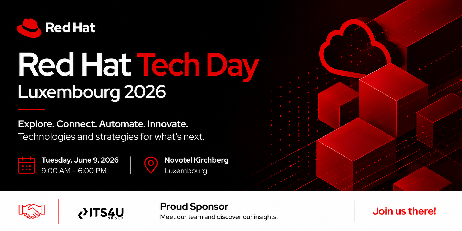 ITS4U Group Proud Sponsor of Red Hat Tech Day Luxembourg 2026 - Its4u Group